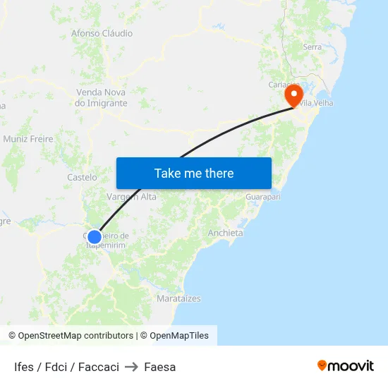 Ifes / Fdci / Faccaci to Faesa map
