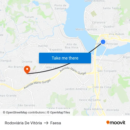 Rodoviária De Vitória to Faesa map