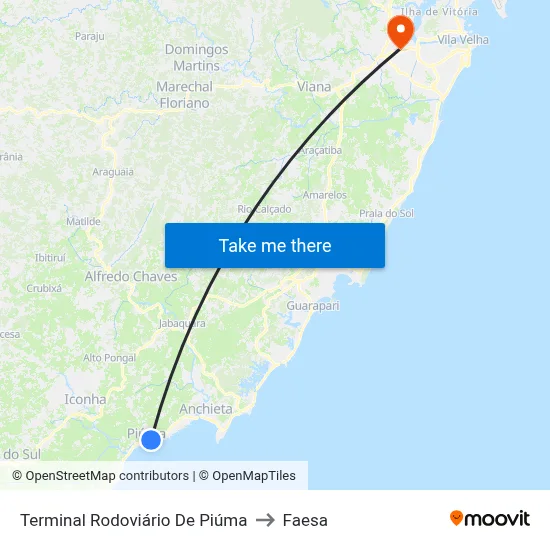Terminal Rodoviário De Piúma to Faesa map
