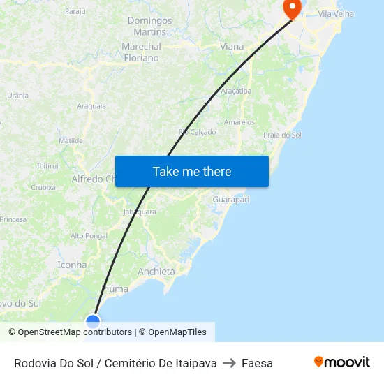 Rodovia Do Sol / Cemitério De Itaipava to Faesa map
