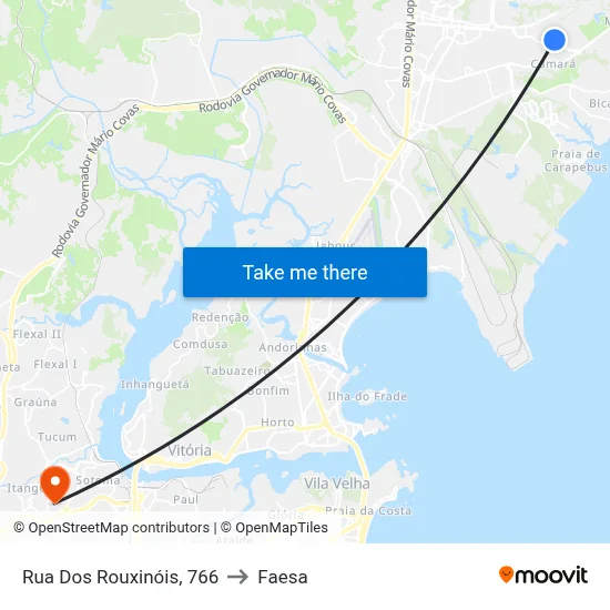 Rua Dos Rouxinóis, 766 to Faesa map