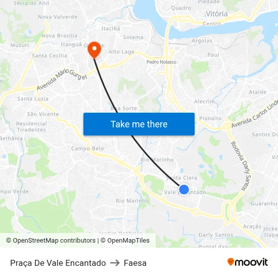 Praça De Vale Encantado to Faesa map