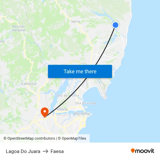 Lagoa Do Juara to Faesa map