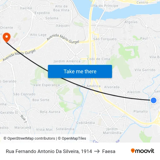 Rua Fernando Antonio Da Silveira, 1914 to Faesa map