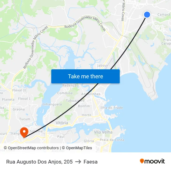 Rua Augusto Dos Anjos, 205 to Faesa map