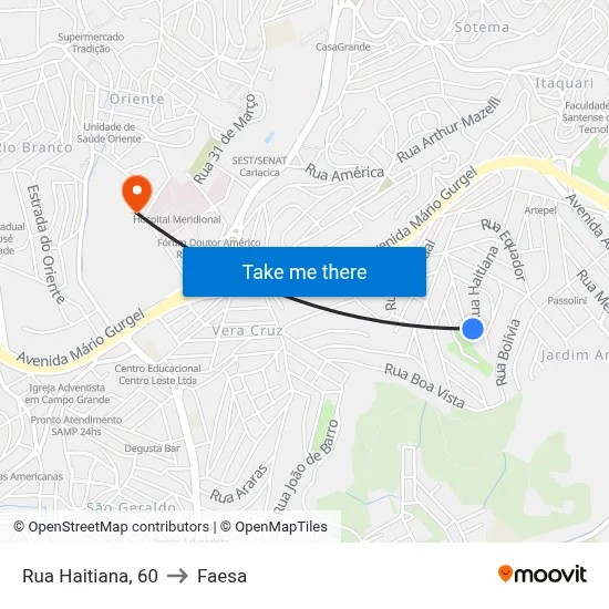 Rua Haitiana, 60 to Faesa map