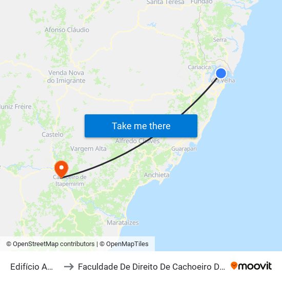 Edifício América to Faculdade De Direito De Cachoeiro De Itapemirim map