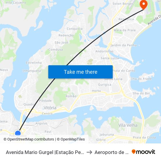 Avenida Mario Gurgel |Estação Pedro Nolasco to Aeroporto de Vitória map