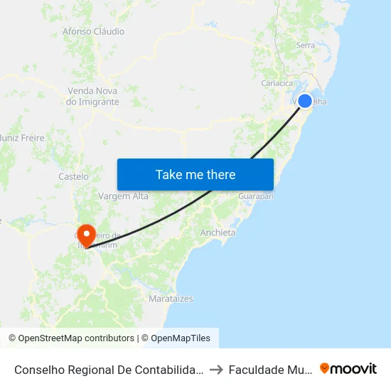 Conselho Regional De Contabilidade - Crc to Faculdade Multivix map