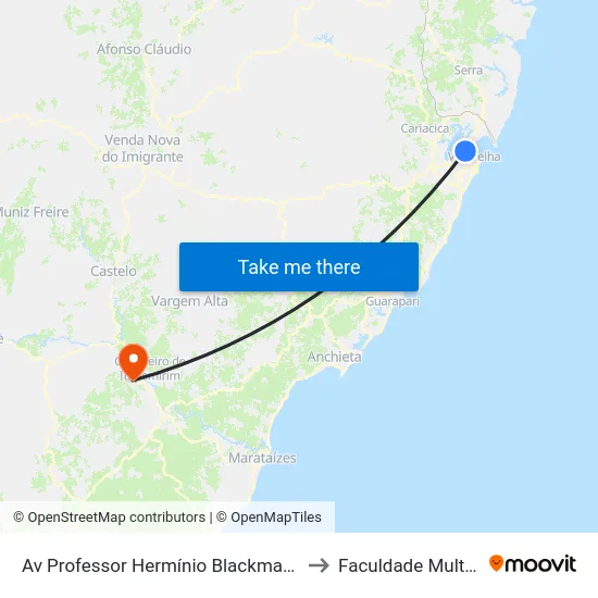 Av Professor Hermínio Blackman, 65 to Faculdade Multivix map