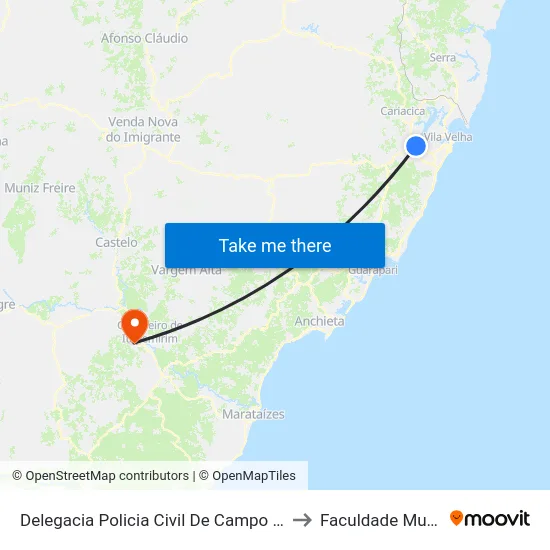 Delegacia Policia Civil De Campo Grande to Faculdade Multivix map