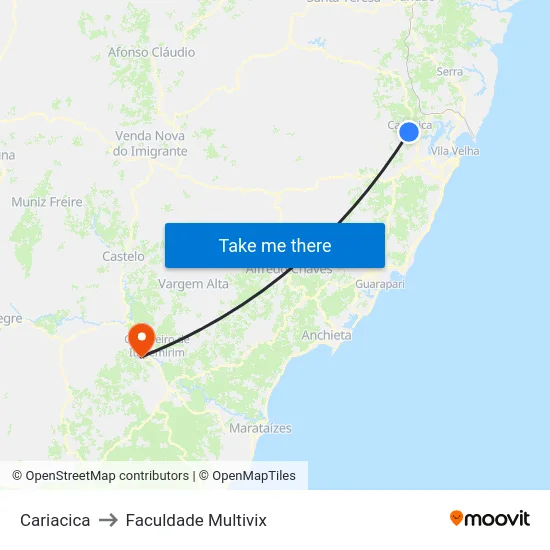 Cariacica to Faculdade Multivix map