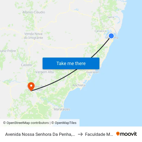 Avenida Nossa Senhora Da Penha, 1255-1825 to Faculdade Multivix map