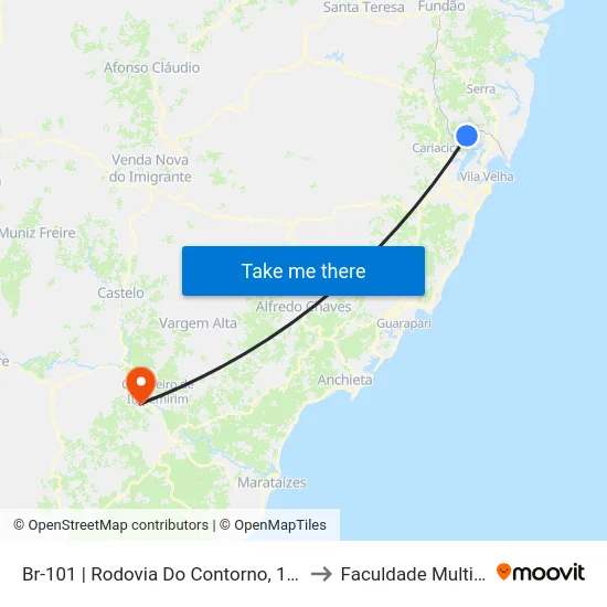 Br-101 | Rodovia Do Contorno, 1220 to Faculdade Multivix map
