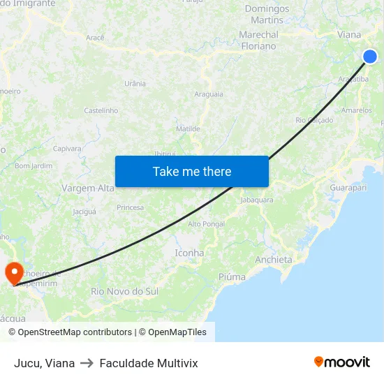 Jucu, Viana to Faculdade Multivix map