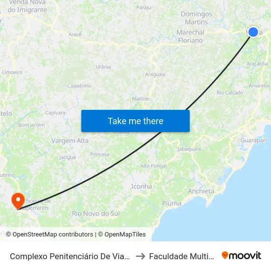 Complexo Penitenciário De Viana to Faculdade Multivix map