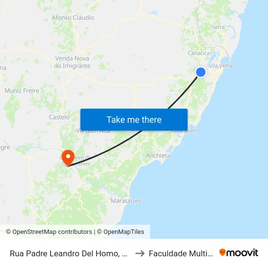 Rua Padre Leandro Del Homo, 758 to Faculdade Multivix map