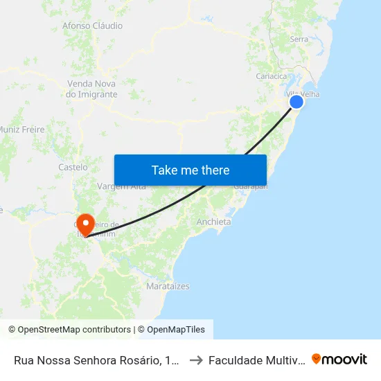 Rua Nossa Senhora Rosário, 123 to Faculdade Multivix map