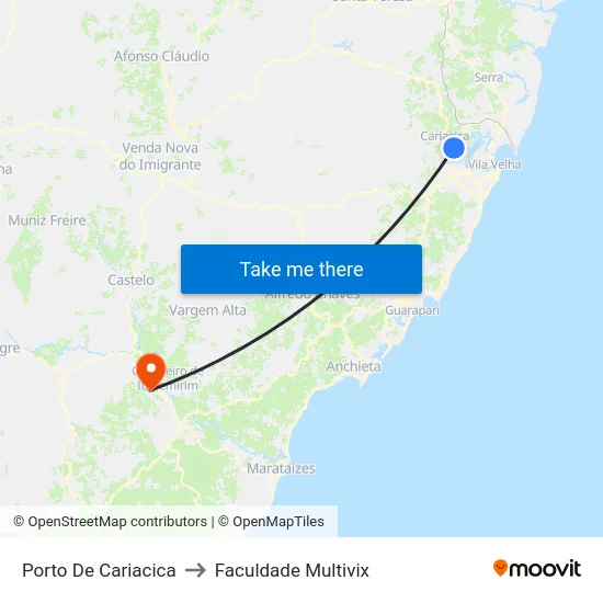 Porto De Cariacica to Faculdade Multivix map