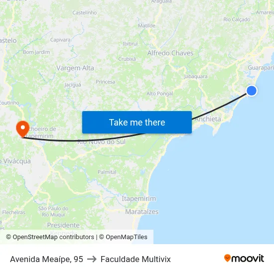 Avenida Meaípe, 95 to Faculdade Multivix map