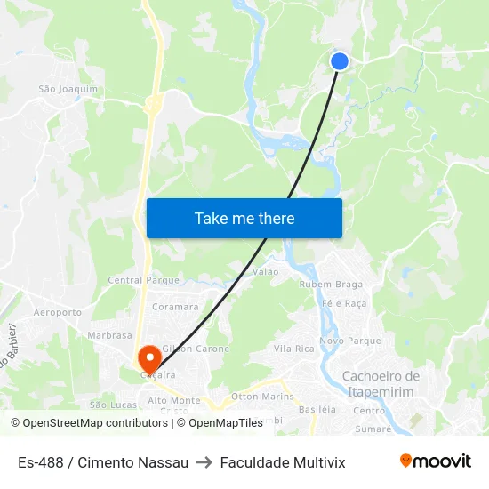Es-488 / Cimento Nassau to Faculdade Multivix map