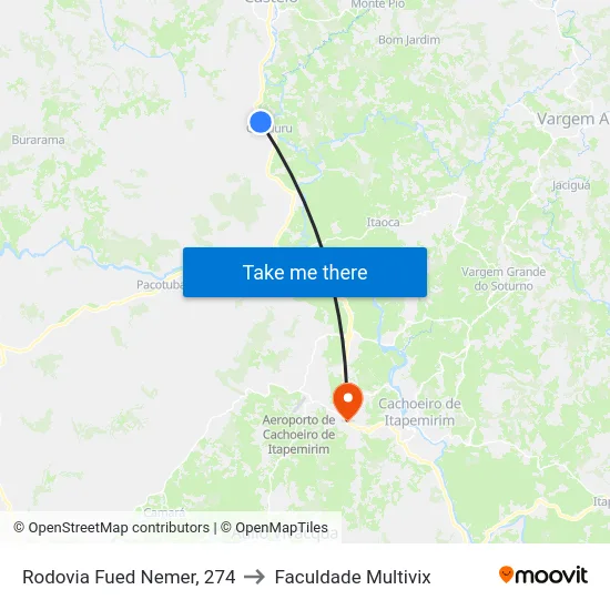 Rodovia Fued Nemer, 274 to Faculdade Multivix map