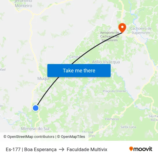 Es-177 | Boa Esperança to Faculdade Multivix map