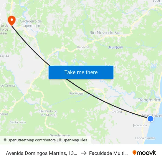 Avenida Domingos Martins, 1332 to Faculdade Multivix map