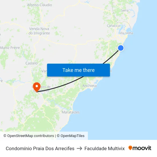 Condomínio Praia Dos Arrecifes to Faculdade Multivix map
