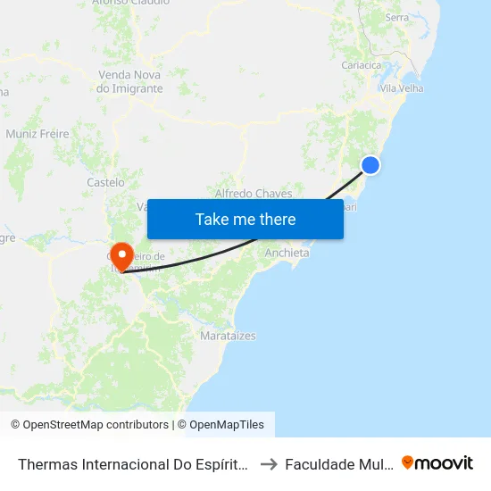 Thermas Internacional Do Espírito Santo to Faculdade Multivix map