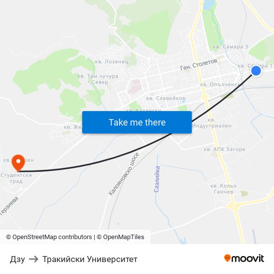 Дзу to Тракийски Университет map