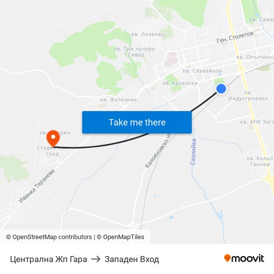 Централна Жп Гара to Западен Вход map