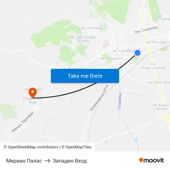 Мериан Палас to Западен Вход map