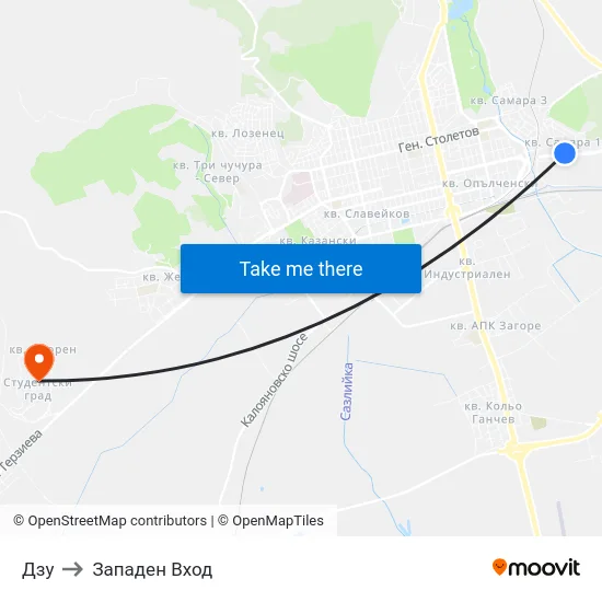 Дзу to Западен Вход map
