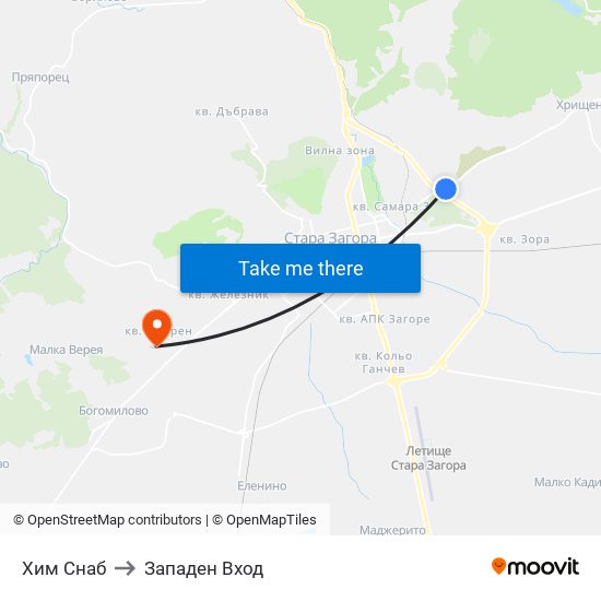 Хим Снаб to Западен Вход map