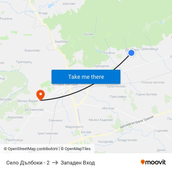 Село Дълбоки - 2 to Западен Вход map