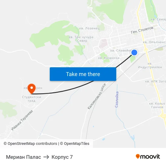 Мериан Палас to Корпус 7 map