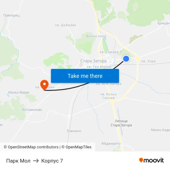 Парк Мол to Корпус 7 map