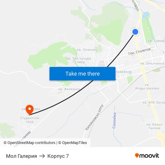 Мол Галерия to Корпус 7 map