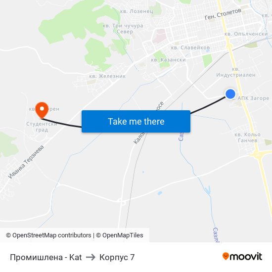 Промишлена - Kat to Корпус 7 map