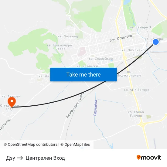 Дзу to Централен Вход map