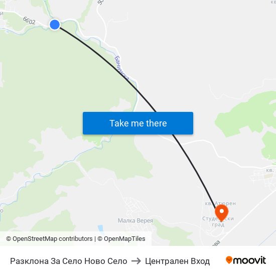 Разклона За Село Ново Село to Централен Вход map