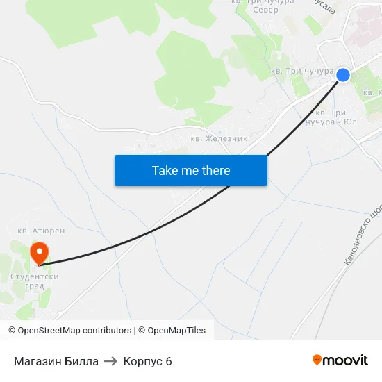 Магазин Билла to Корпус 6 map
