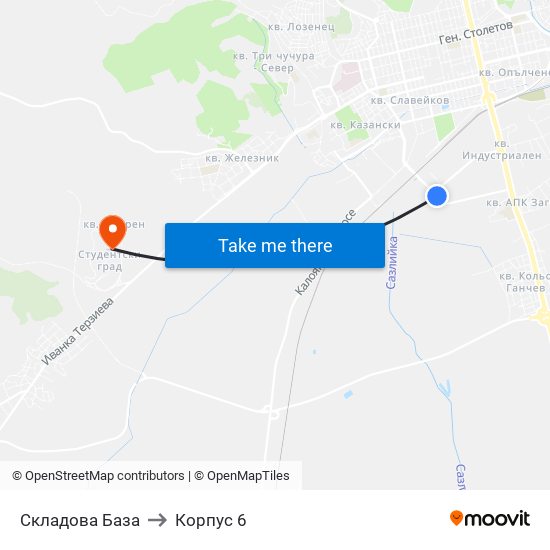 Складова База to Корпус 6 map