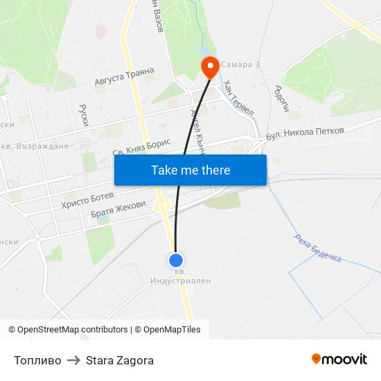 Топливо to Stara Zagora map