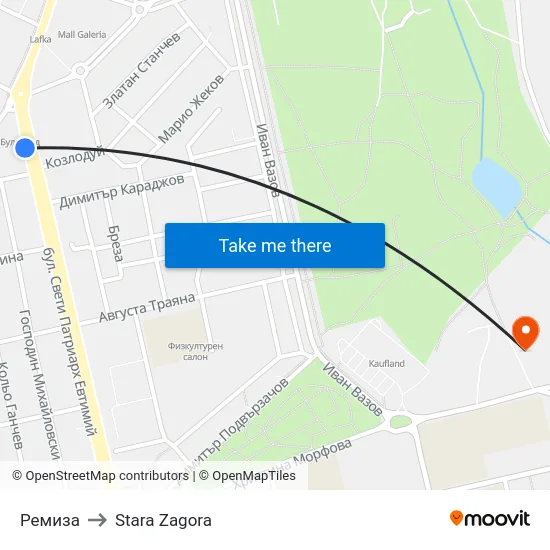 Ремиза to Stara Zagora map