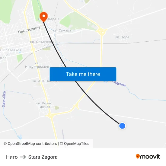 Ниго to Stara Zagora map
