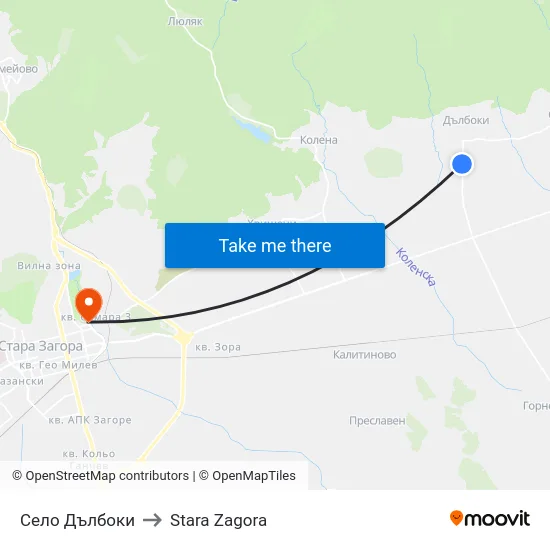 Село Дълбоки to Stara Zagora map