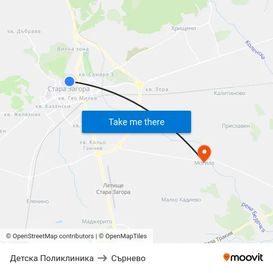 Детска Поликлиника to Сърнево map