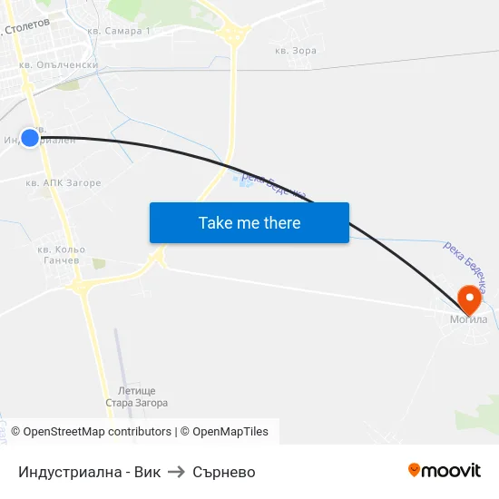 Индустриална - Вик to Сърнево map